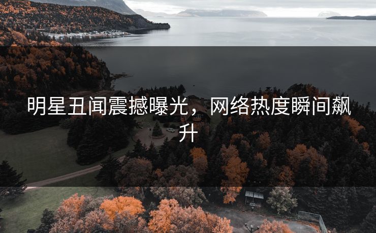 明星丑闻震撼曝光，网络热度瞬间飙升