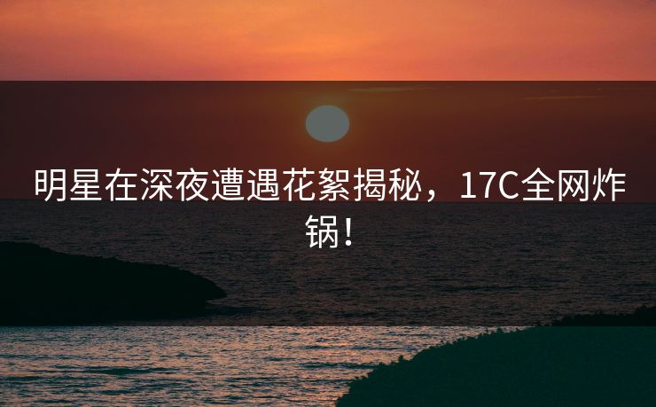 明星在深夜遭遇花絮揭秘，17C全网炸锅！