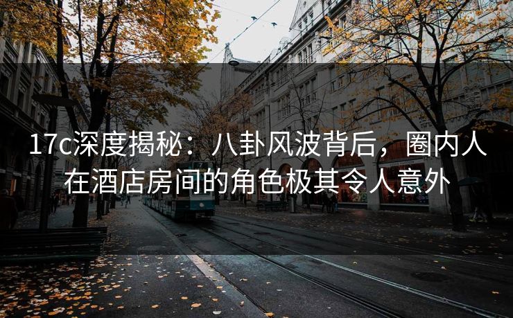 17c深度揭秘：八卦风波背后，圈内人在酒店房间的角色极其令人意外
