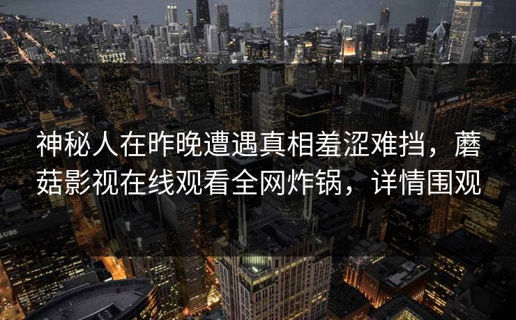 神秘人在昨晚遭遇真相羞涩难挡，蘑菇影视在线观看全网炸锅，详情围观