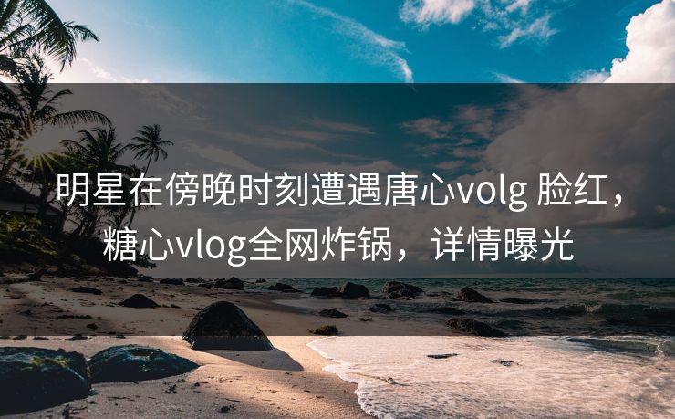 明星在傍晚时刻遭遇唐心volg 脸红，糖心vlog全网炸锅，详情曝光